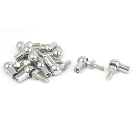 TA-VIGOR 12Pcs Rod End Ball Bearing with Stud, Right-Hand Female Thread M6x1.0mm and Right-Hand Male Thread M6x1.0mm, L-Shaped Spherical Joint for Gas Strut, Stainless Steel Angle Ball Socket