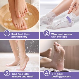 Foot Peel Mask - Foot Mask 2 Pack for Baby Feet and Remove Dead Skin - Baby Foot Peel Mask with Lavender and Aloe Vera Gel for Men and Women