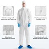 Cptoion 5 Pack Disposable Protective Coveralls with Hood, Zipper, Elastic