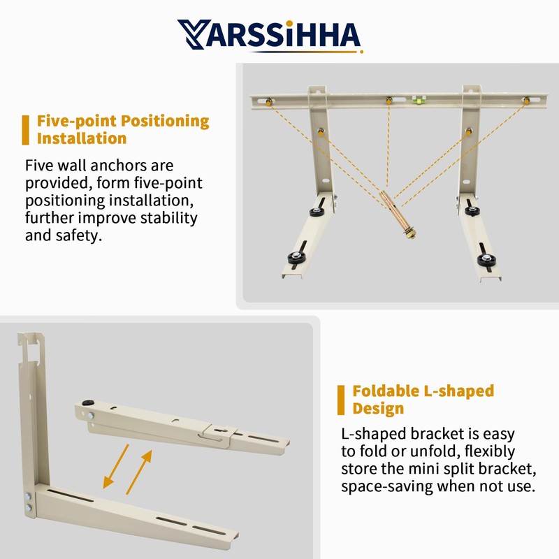 Yarssihha Mini Split Wall Mounting Bracket for Universal 7000-36000 BTU