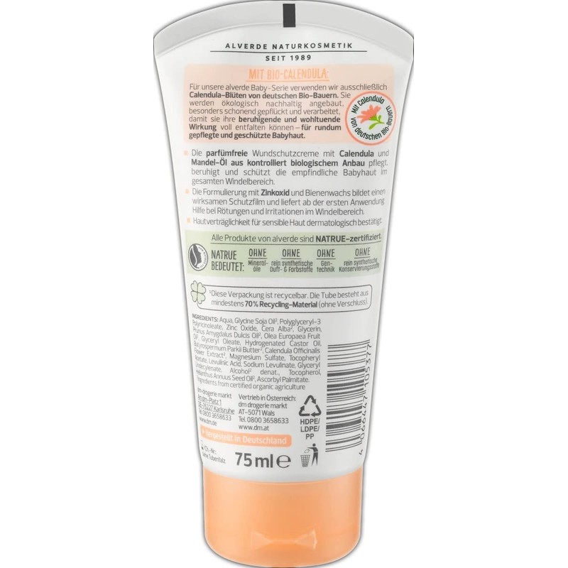 Alverde Naturkosmetik Organic Calendula Wound Protection Cream 75 ml