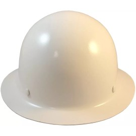 MSA Skullgard Full Brim Hard Hat With Ratchet Suspension - White - No Protective Edge