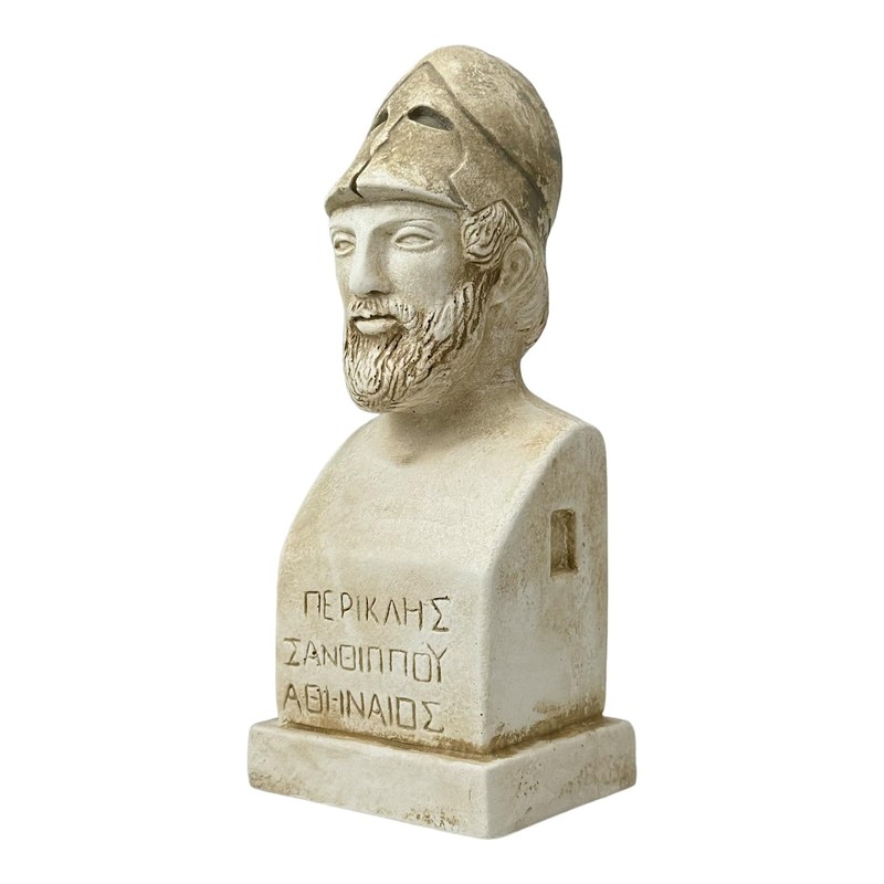 Pericles Leader of Athenian Democracy Bust Cast Stone Statue Sculpture