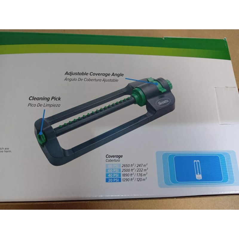 Scott's Scotts Mini Oscillating Sprinkler SCT30637 Adjustable Coverage Angle 2650sq’