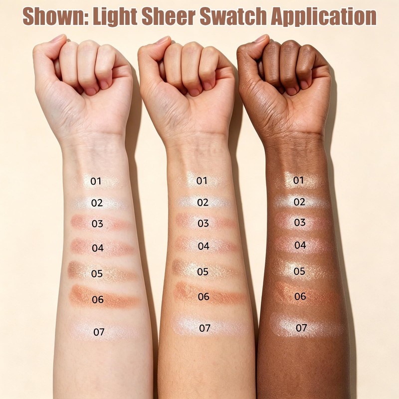 OETUIOW Shimmer Eyeshadow High Sparkle High Pigment Eyeshadow Pear White