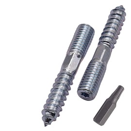SKIR'CO (10 pcs) Hanger Bolts M10 x 60 mm, Double Ended Thread Dowel Screws, Double Headed Bolts