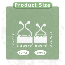 AONAYO Pack of 120 Plant Clips, 2 Sizes, White Plant Clips, Wall, Plant Holder, Wall Suitable for Ivy Climbing Plants, Plants Wall Mount, Cable, Charging Cable Organiser