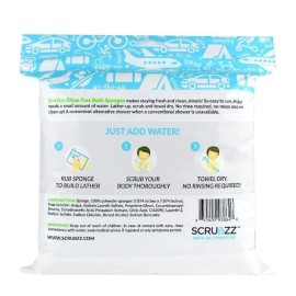 Scrubzz Disposable No Rinse Bathing Wipes - 25 Pack - All-In-1 Single Use Shower
