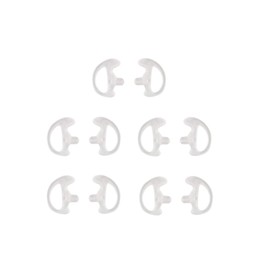 KS K-STORM Two Way Radio Ear Mold Replacement Soft Silicone Ear Insert for Acoustic Coil Tube Earpiece (Transparent, 5 Pair Small)