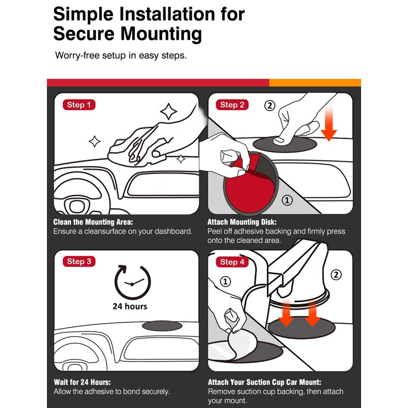 3M VHB Adhesive Dashboard Mounting Disk Set for Suction Cup