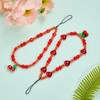 BEEFLYING Red Phone Charm Wrist Strap CellPhone Lanyard Handmade Beaded