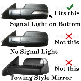 Torox For 2019-2025 Dodge Ram 1500 Mirror COVERS W/TSH PXJ DIAMOND BLACK CRYSTAL PEARL