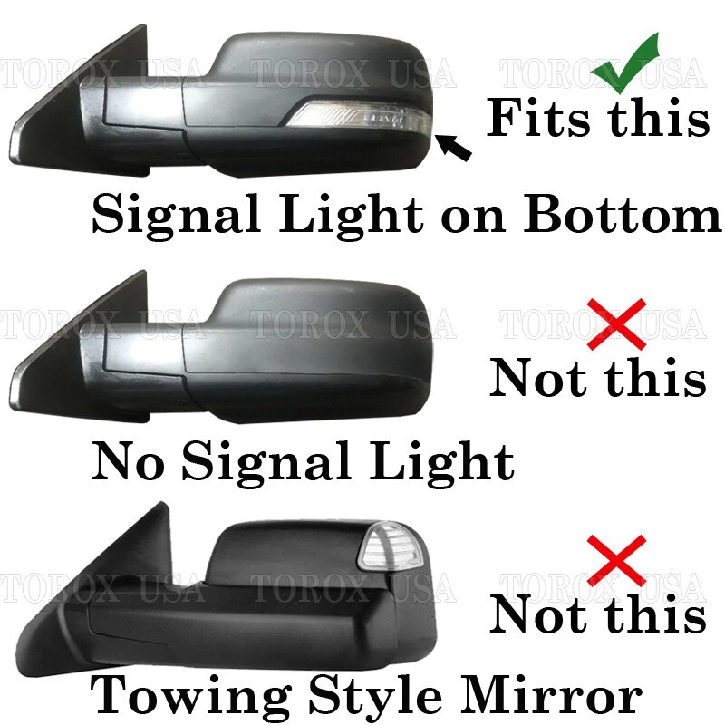 Torox For 2019-2025 Dodge Ram 1500 Mirror COVERS W/TSH PXJ