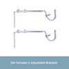 Kenney KN85293 Adjustable Curtain Rod Brackets, Satin Nickel (2-Pack)