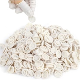 Finger Cot - 100pcs Latex Finger Cots Medium Latex Finger Cots,Disposable Latex Finger Cots - Latex Finger Covers Protect Keeping Dressing Dry and Clean, for Beauty Electronic Repair (White)