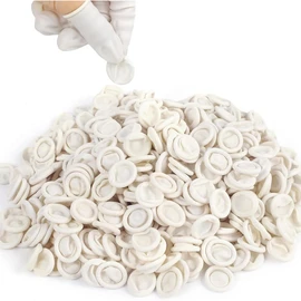 Finger Cot - 100pcs Latex Finger Cots Medium Latex Finger Cots,Disposable Latex Finger Cots - Latex Finger Covers Protect Keeping Dressing Dry and Clean, for Beauty Electronic Repair (White)