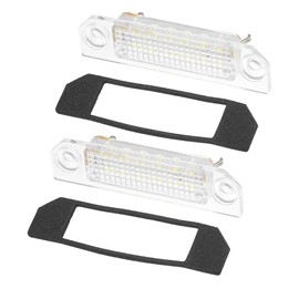 A ABSOPRO Car LED License Plate Light Assembly No.6E5Z13550A for Ford Fusion 2006-2012 Plastic White Light (Set of 2)