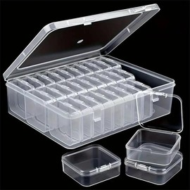 30-grid Clear Plastic Storage Box with Lid, 1 Count Jewelry Storage Box, Home Organizer for Beads, Jewelry and Crafts