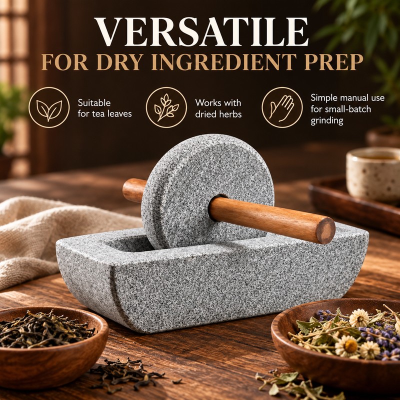 Stone Tea Mill for Matcha Preparation – Compact 15 x
