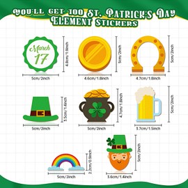 400 Pcs 4th of July Patriotic Glitter Foam Sticker, Independence Day Self Adhesive Star American Flag Foam Stickers Decals for Greeting Cards Patriotic Party Decoration Supplies(Shamrock Style)