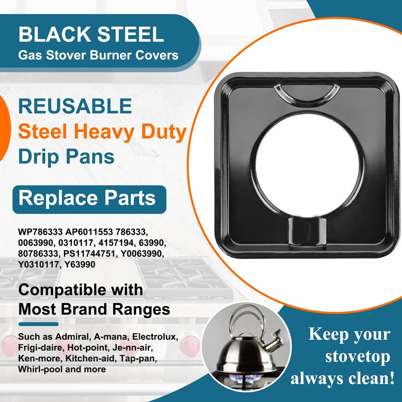 Square Drip Pan 7.75" Heavy Duty Gas Burner SGP-400 Square