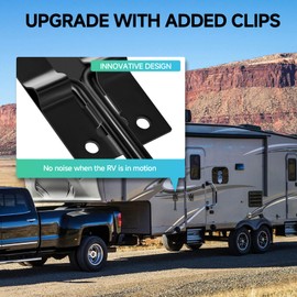 ESUDNT RV Door Holder with Silent Snap, Upgrade Noiseless Black Metal Camper Door Holder Trailer Door Latch, Catch T-Style Door Holder to Keep Door Open for Cargo Trailer, Truck (2 Pack,6 Inch)