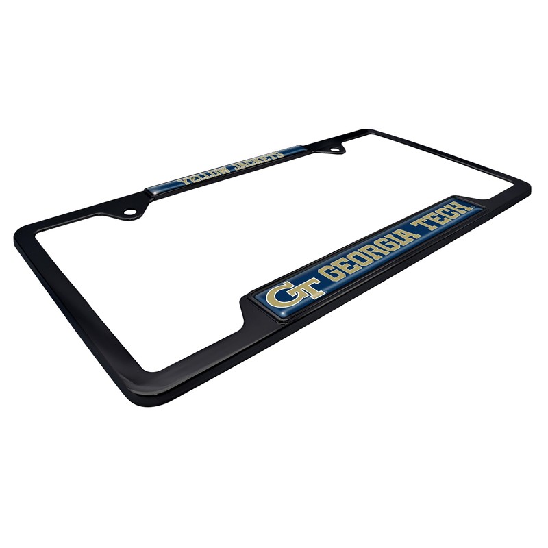 Georgia Tech Metal License Plate Frame (Black Frame - Mascot)