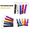 Honbay 5pcs Hiking Camping Boating Training Aluminum Whistle Key Chain