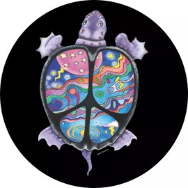 Tire Cover Central Turtle Peace Spare Tire Cover  -Add tire size in NOTES during checkout