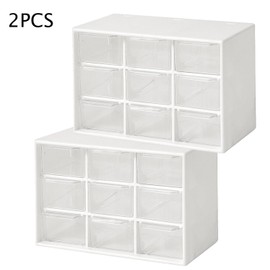 2 Stück Desktop Schublade Organizer, Mini Schubladen Aufbewahrungsbox, Weiß Mini Organizer mit Schubladen, Aufbewahrungsbox mit 18 Schubladen, für Art Supply, Bürobedarf, Kosmetik, Schmuck, Schlafsaal