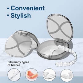 MOCEL Retainer Case with Vent Holes, Mouth Guard Case Dental Storage Container (White)