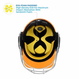 DSC Avenger PRO Premium Cricket Helmet for Mens (Fixed Spring Steel Grill | Back Support Strap | Neck Guard | Lightweight) (Yellow, X-Large)