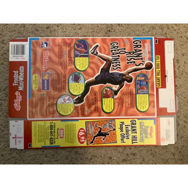 Kellogg VTG 1995 Kellogg’s Frosted Mini-Wheats GRANT HILL ROTY Empty