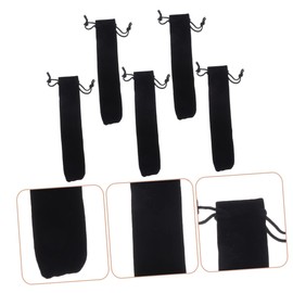 Operitacx 2 Sätze Federmäppchen Aus Samt Pen Pouch Stifttasche Stiftbeutel Für Leerer Stift Hülle Für Stiftbeutel Flusen Stiftbeutel Stifthülle Mit Kordelzug Flanell Black 5 Stück * 2