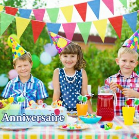 Bandierine Multicolore, 100 m, Bunting Banderole Gagliardetti Triangolari, Ghirlanda Gagliardetti Esterni Interni, Decorazione Festa Giardino Matrimonio Compleanno Festa, Apertura Negozio Festival