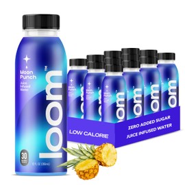 Moon Punch Juice Drinks by Loom, Low Sugar Juice, Real Fruit, No Added Sugar, 30 Calories, Vegan, Gluten Free, 12 oz bottles, 12 pack