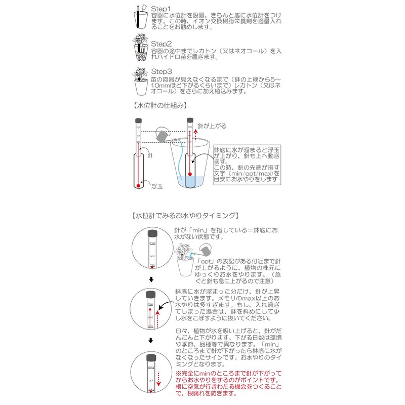 [Hydroculture Materials] Water Level Gauge, Each Size (5.1 inches (13