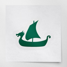 ANGDEST CLUB Decal Stickers of Viking Ship Silhouette (Green) Premium Waterproof Vinyl Decal Stickers for Laptop Phone Accessory Helmet Car Window Mug Tuber Cup Door Wall Decoration USCSKUS012654GR