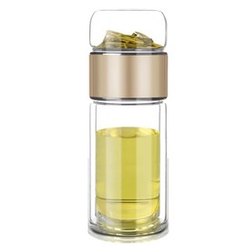 Botella de té con infusor, taza infusora de té vidrio doble capa 500 ml, taza vidrio transparente a prueba fugas para viajes, deportes al aire libre