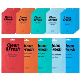은율 클린앤 프레시 시트마스크 보습 5종 x 10p세트, 1개 Eun-yul Clean & Fresh Sheet Mask Moisture Set of 5 x 10 pieces, 1개