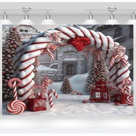 Christmas Backdrop Winter Snow Candy Land Christmas Tree Kids Family Party Portrait Decoration Backdrop Photo Studio9x6FT