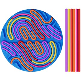 Juguete sensorial Fidget, Tablero de Actividad sensorial, Juguete de descompresión de Silicona, Tablero de Actividad sensorial para aliviar el estrés, la ansiedad, el Autismo y el TDAH. (Azul)