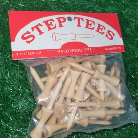 Step Tees Golf Tees 2 1/8" Hardwood Brown 5 packs of 35 Brown step tees {175}