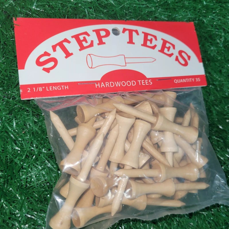 Step Tees Golf Tees 2 1/8" Hardwood Brown 5 packs