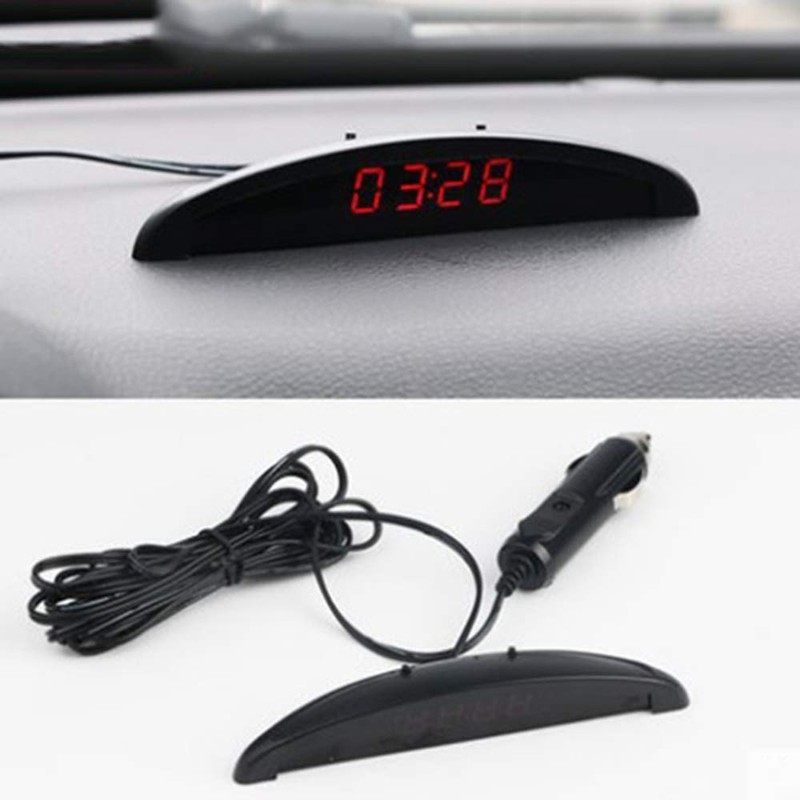 Car Digital LED Electronic LCD Clock Indoor Outdoor Thermometer Voltmeter
