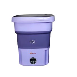 Portable washing machine, Foldable Mini Washer,15L Small Washer, Deep cleaning of underwear, baby clothes and other small clothes. For apartments hotel dorm (Purple, 15L)