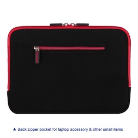 15 16 Inch Laptop Sleeve with Zippered Pocket, Ultra Slim Neoprene Protective Case Fits Most 15.6 16 in Laptops, Black with Contrast Lining