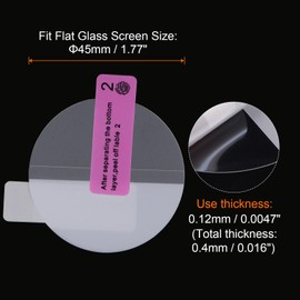 HARFINGTON 2pcs Watch Glass Screen Protectors 45mm HD High Definition Anti-Scratch Waterproof Ultra-Thin TPU Universal Smartwatch Screen Protective Film with Cloth Sticker Scraping Card