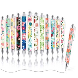 Maritown 12pcs Cute Flower Pens for Women Girls Fancy Pen Floral Pens Pretty Writing Ballpoints Pens Black Ink Pen for School Office Supplies Writing Journaling Classroom Gifts (Flowers, 12)