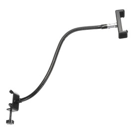 PATIKIL 18.5" Gooseneck Desk Microphone Stand with Clip Flexible Arm Desktop Microphone Stand for Singing Speech 3/8" to 5/8" Phone Clip Black